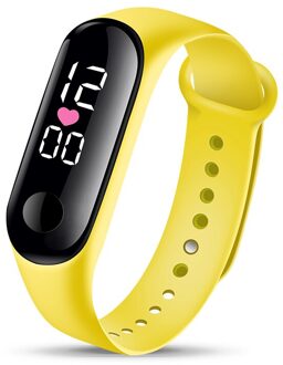 Sport Led Digitaal Horloge Vrouwen Mannen Siliconen Waterdichte Vrouwen Horloge Rechthoek Elektronische Horloge Klok Reloj Mujer geel