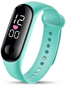 Sport Led Digitaal Horloge Vrouwen Mannen Siliconen Waterdichte Vrouwen Horloge Rechthoek Elektronische Horloge Klok Reloj Mujer munt groen