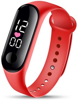 Sport Led Digitaal Horloge Vrouwen Mannen Siliconen Waterdichte Vrouwen Horloge Rechthoek Elektronische Horloge Klok Reloj Mujer Rood