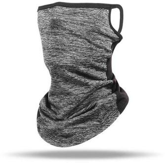 Sport Outdoor Riding Masker Hals Multipurpose Bescherming Gezichtsmasker Motorfiets Oorbeschermers Hoofdband Sjaal Neck Tube Magic Sjaal gemengd grijs