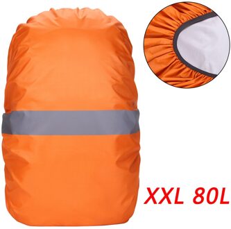 Sport Rugzak Cover met Reflecterende Strip Waterdichte Tas Regenhoes Fietsen Camping Wandelen Bergbeklimmen Case Oranje 20-100L zwart