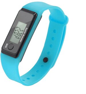 Sport Smart Horloge Armband Display Fitness Gauge Stap Tracker Digitale LCD Stappenteller Run Stap Walking Calorie Counter blauw