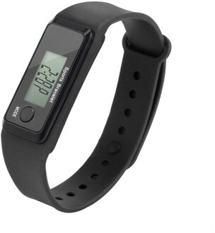 Sport Smart Horloge Armband Display Fitness Gauge Stap Tracker Digitale LCD Stappenteller Run Stap Walking Calorie Counter zwart