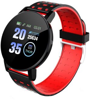 Sport Smart Horloge Hartslag Smart Armband High-Definition Touch-Screen IP67 Polsband Horloge Band Fitness Tracker # G30 rood