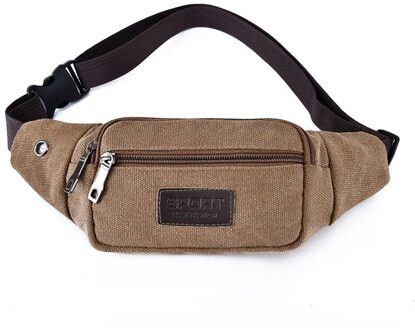 Sport Taille Packs Casual Canvas Verborgen Anti-Diefstal Borst Zakken Lichaam Running Voor Mannen Vrouwen Toeristische Cyclus Crossbody bag Pocket koffie