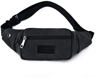 Sport Taille Packs Casual Canvas Verborgen Anti-Diefstal Borst Zakken Lichaam Running Voor Mannen Vrouwen Toeristische Cyclus Crossbody bag Pocket zwart