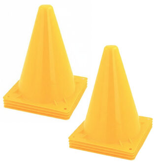 Sport/voetbal training pionnen - Set van 8x st - geel - 20 cm - Sport - Veldsporten