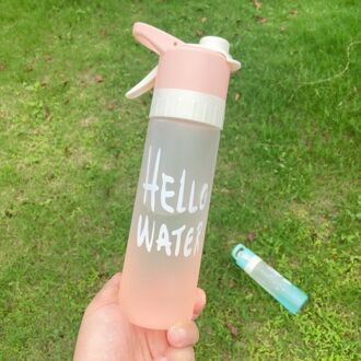 Sport Water Fles 650Ml Eiwit Shaker Outdoor Reizen Draagbare Lekvrij Drinkware Plastic Drink Fles Bpa Gratis Mode roze
