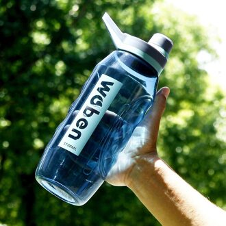 Sport Water Fles Grote Capaciteit 1000Ml 1500Ml Eiwit Shaker Outdoor Reizen Riding Portable Lekvrij Drinkware Cup 1000ML / blauw