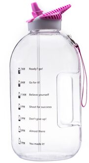 Sport Water Fles Met Stro Tijd Marker Fitness Kannen Plastic Grote Capaciteit Fitness Sport Water Kannen Voor Outdoor Sport