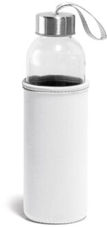 Sport waterfles/drinkfles - met softshell beschermhoes wit - 520 ml - Sportfles - Bidon