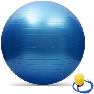 Sport Yoga Ballen Bola Pilates Fitness Bal Gym Balans Fitball Oefening Pilates Workout Massage Bal Met Pomp 55 Cm Blauw