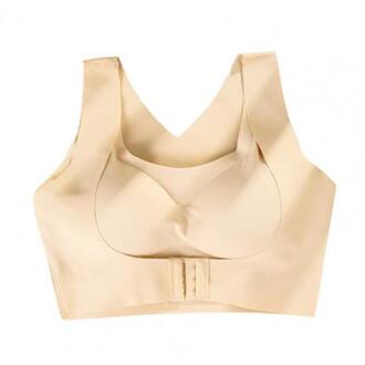 Sportbeha Voorsluiting Zachte Geen Velgen Ademend Fitness Vest Voor Vrouwen Vrouwelijke Ondergoed Meisjes Naadloze Bras huidskleur / XL