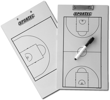Sportec Coachblok - wit/zwart Basketbal