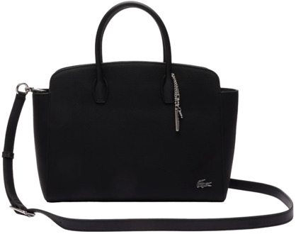 Sportieve Chic Dames Tote Tas Nf4371Db Noir Lacoste , Black , Dames - ONE Size