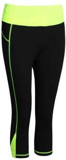 Sporting Vrouwen Pro Comprimeren Fitness Workout Capri Legging Bodybuilding Gymming Loopt Cropped Pant Oefening Yogaing Kleding WA31 Geel / L