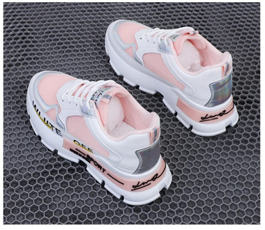 Sports Footwear Women's Running Shoes 2020 Summer New Mesh Breathable Platform Increased All-match Student's Shoes A7205