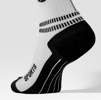 sports knee high socks men compressiekous heren wit-zwart - maat 43-47