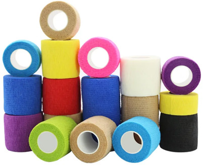 Sports Self-Adherent Cohesive Tape Medical Vet Tape Bandage First Aid Wraps for Knee Wrist Ankle Sprains Swelling Neon Colors