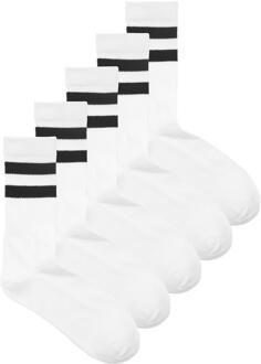 Sportsokken 5-pack - Wit/Zwart - maat EU 43 - 46 Zwart/wit