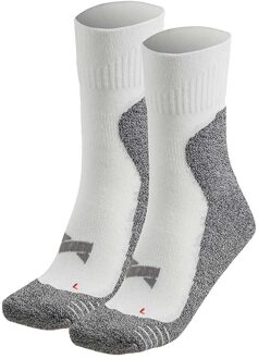 Sportsokken Coolmax Katoen Wit/grijs Mt 35/38 2-pak