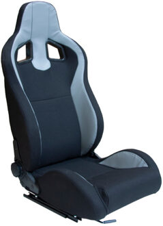 Sportstoel 'MR' - Zwart Kunstleder + Grijs Pine textiel - Dubbelzijdig verstelbaar SS75PZG