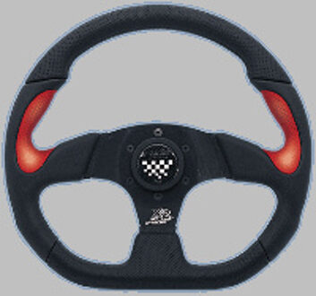 Sportstuur X2 Poly/Pelle 'Formula' 330mm - Zwart/Rood