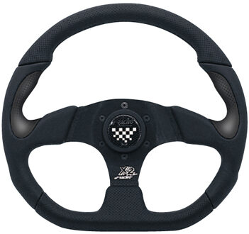 Sportstuur X2 Poly/Pelle 'Formula' 330mm - Zwart