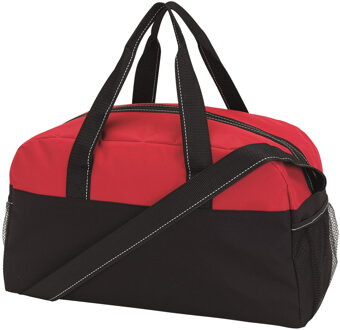 Sporttas model Fitness Master - 45 x 19 x 26 cm - rood/zwart - Reistas (volwassen)