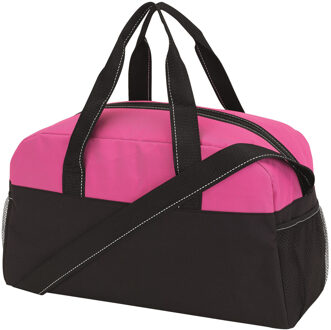 Sporttas model Fitness Master - 45 x 19 x 26 cm - roze/zwart - Reistas (volwassen)