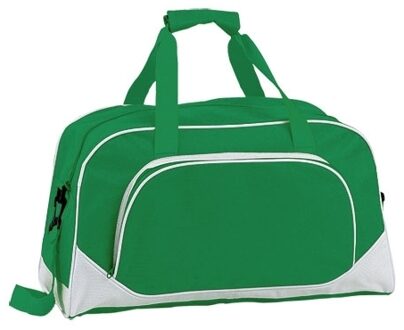 Sporttas of vrije tijd tas - groen - 42 x 24 x 20 cm - 2 vakken - draagband