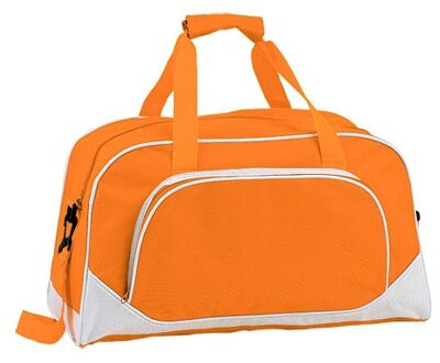 Sporttas of vrije tijd tas - oranje - 42 x 24 x 20 cm - 2 vakken - draagband