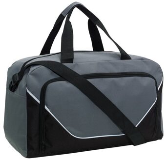 Sporttas/reistas - 29 liter - grijs/zwart - Weekendtas - 48x22x28 cm - Sporttassen