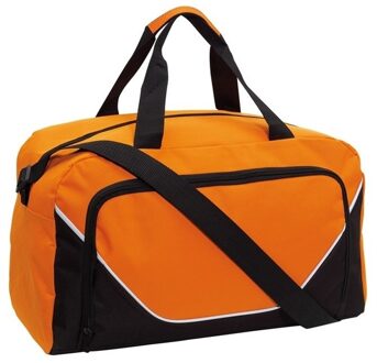 Sporttas/reistas - 29 liter - oranje/zwart - Weekendtas - 48x22x28 cm - Sporttassen