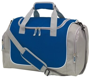 Sporttas/reistas met schoenenvak - 38 liter - grijs/blauw - 48 x 30 x 27 cm - Weekendtas