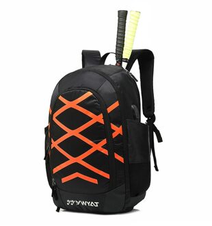 sporttas rugzak schouders Mannen en vrouwen modellen 3 sticks multifunctionele dikke badminton racket tas rugzak Oranje
