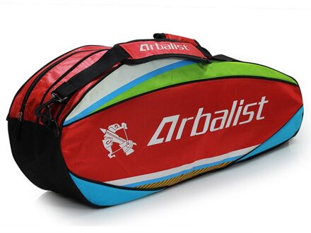 Sporttas Tennis Rackets Rugzak Badminton Schouder Rackets Tas voor Outdoor Sport 6 Stuks met Rackets Uitgesloten rood