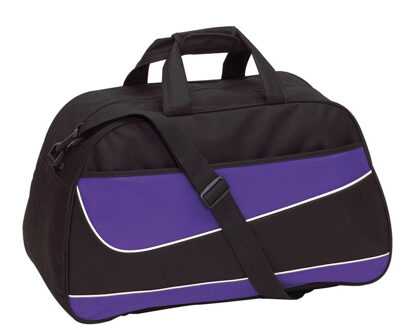 Sporttas/weekendtas - paars/zwart - 55 x 32 x 28 cm - 50 liter - Fitness/vrije tijd tassen