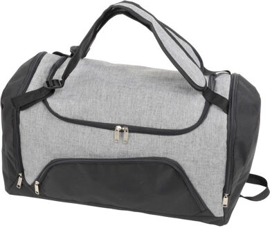 Sporttas - weekendtas - rugtas - grijs/wit - met schoenenvak - 55 x 30 x 28 cm - 45 liter - reistas