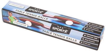 SportX 6x stuks Tafeltennis ballen / tafeltennis balletjes
