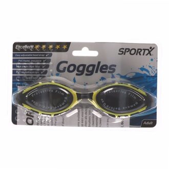 SportX Chloorbril voor volwassenen zwart met geel