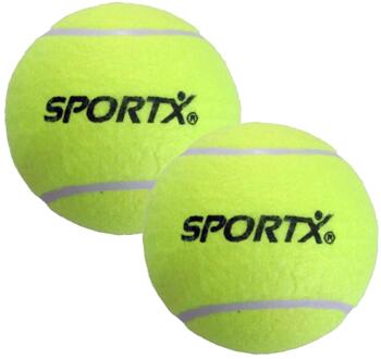 SportX Grote Tennisbal - 2x - D13 cm - geel - speelgoedbal