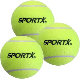 SportX Grote Tennisbal - 3x - D13 cm - geel - speelgoedbal
