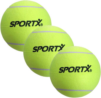 SportX Jumbo Tennisbal - 3x - XXL - geel - 22 cm - buiten spelen - speelgoed