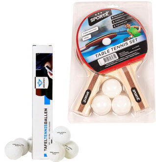 SportX Tafeltennis setje van 2 batjes en 9x tafeltennisballetjes