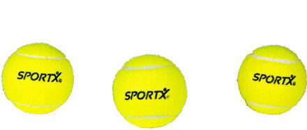SportX Tennisballen - 3x - geel - rubber/katoen - in koker - standaard formaat - buitenspeelgoed