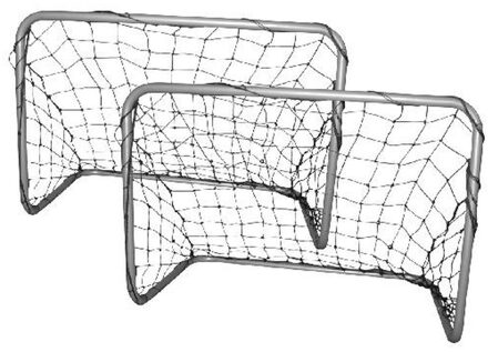 SportX Twin voetbaldoelset 2 in 1 Zilverkleurig
