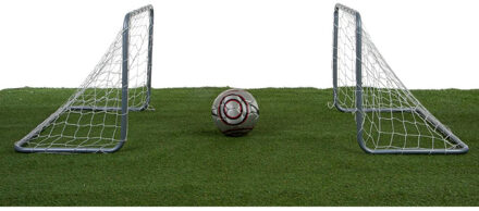 SportX Twin voetbaldoelset 2 in 1 Zilverkleurig