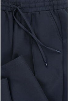 Sporty pantalon navy voor meisjes in de kleur - maat 128 Blauw