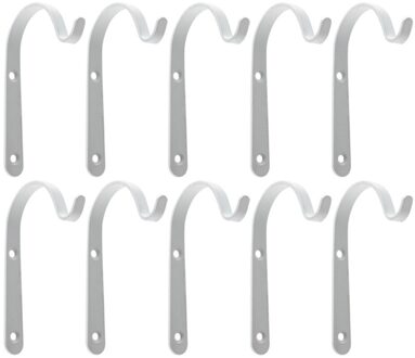 Spot 1/4/10 Pcs Opknoping Mand Beugels Metalen Sterke Buiten Muur Tuin Haak Decoratie Hogard 10 stk wit